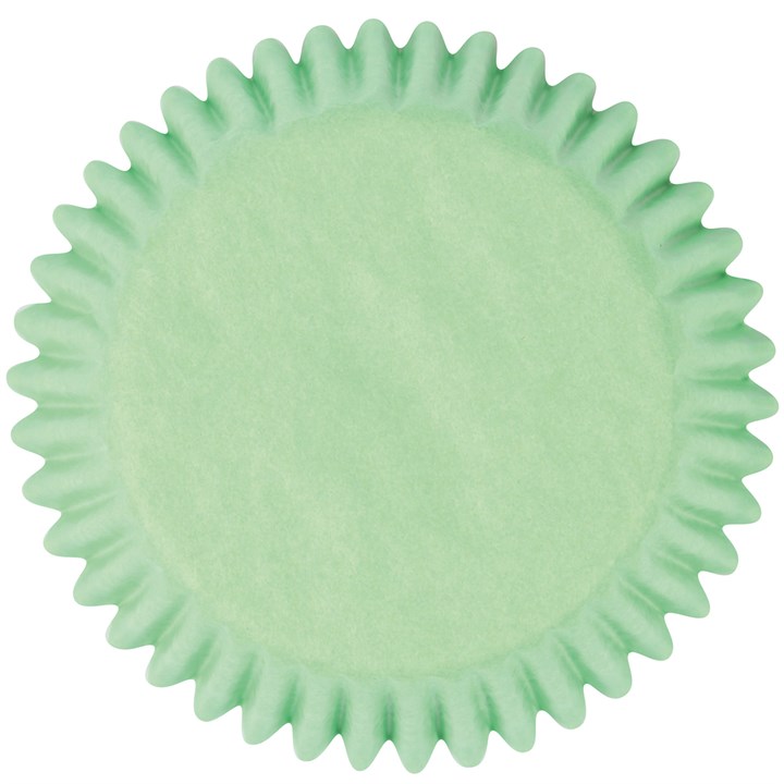 Pastel Green Plain Printed Baking Cases - Pack of 50