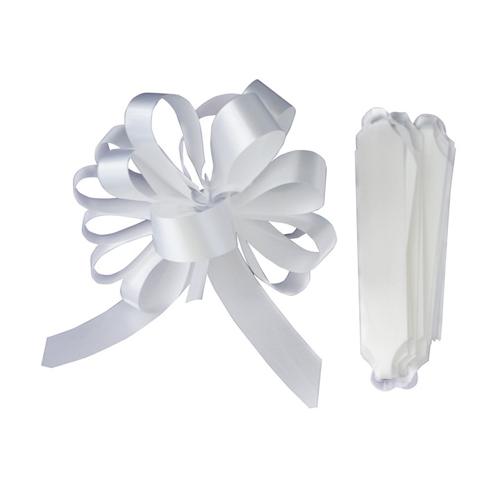 Purple Cupcakes Quick Pull Bow - White