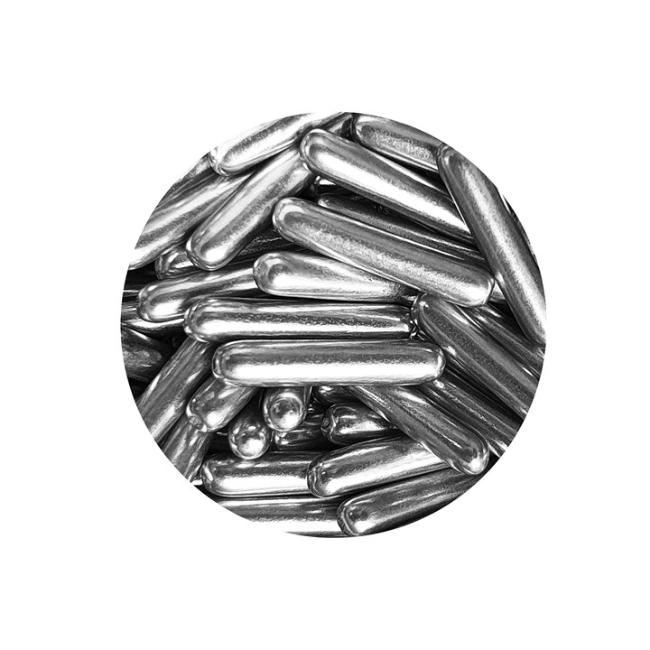 Scrumptious Metallic Silver Macaroni Sprinkles, 80g