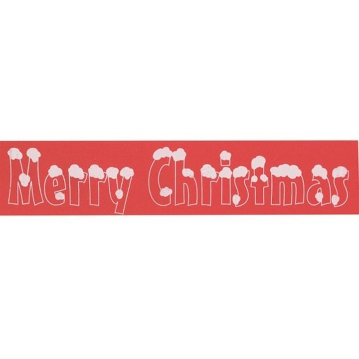 Red 'Merry Christmas' Snowcaps Ribbon