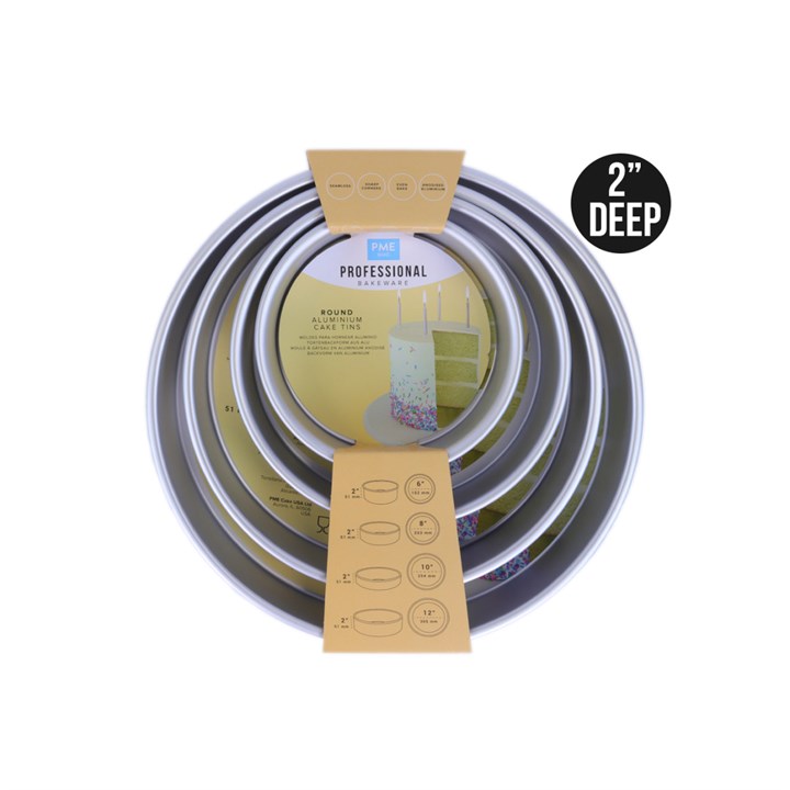 PME Round Cake Tin - 4 set - 6", 8", 10", 12 x 2"