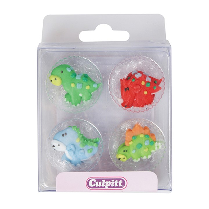 Culpitt Dinosaur Sugar Decorations - Pack of 12