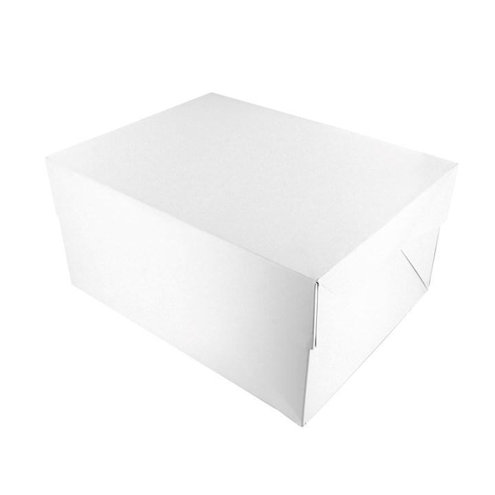16 x 12 x 6" Oblong UK White Cake Box & Lid - Single