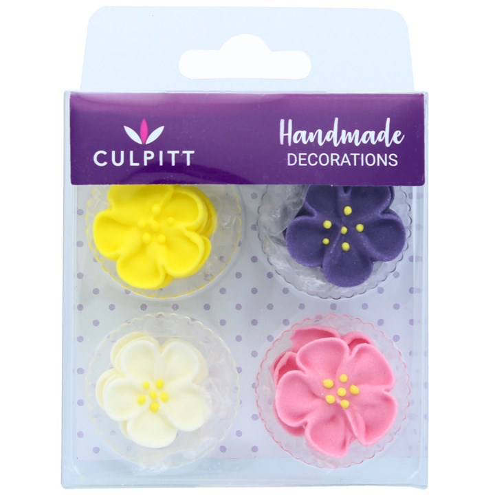 Culpitt Wild Roses Sugar Cake Decorations - Pack of 12