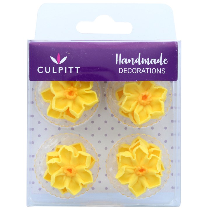 Culpitt Daffodil Sugar Cake Topper Decorations - Pack of 12