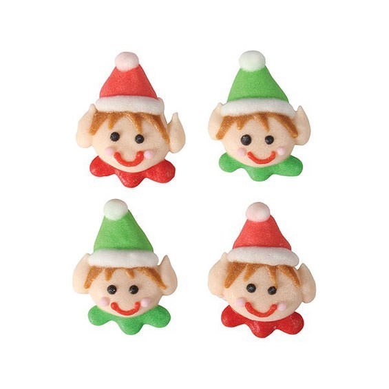 Christmas Elves Sugar Cake Topper Decorations - Pack of 200