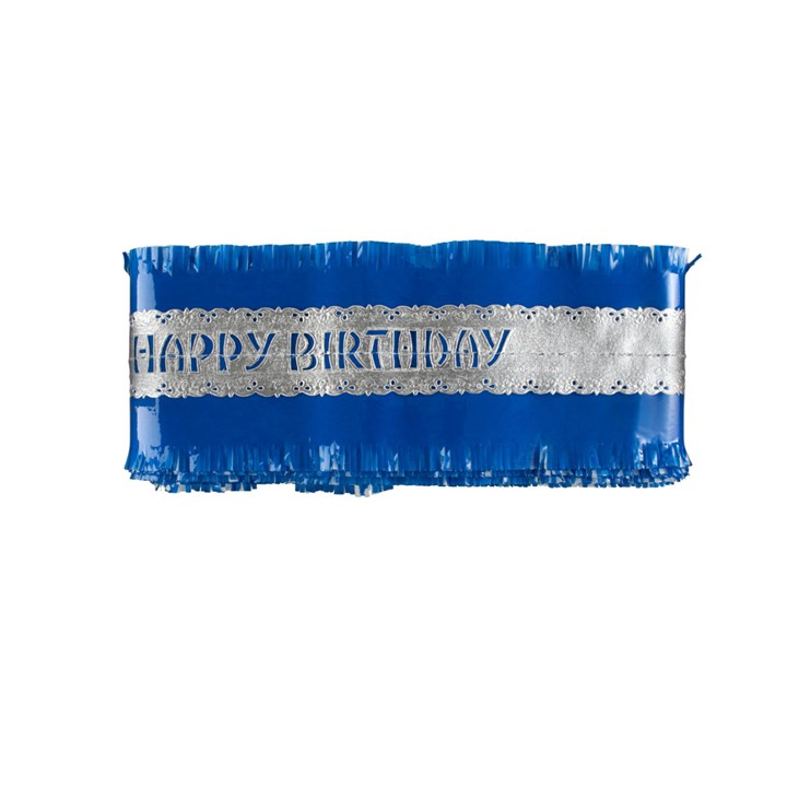 Happy Birthday Cake Frill - Blue - 22m