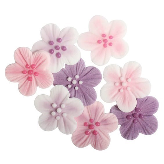 Culpitt Assorted Brushed Flower Sugar Pipings - Pack of 288