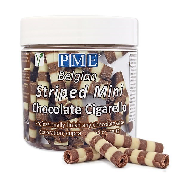 PME Mini Striped Belgian Chocolate Cigarellos - 100g