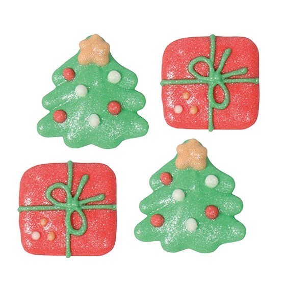 Culpitt Christmas Tree & Parcel Sugar Cake Topper Decorations - Pack of 250