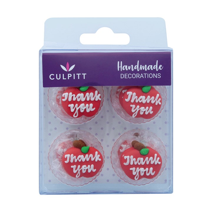 Culpitt Thank You Apple Sugar Decorations - Pack of 12