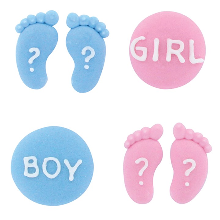 Culpitt Gender Reveal Sugar Cake Decorations - Pack of 12