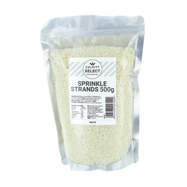 500g Culpitt Select Sprinkle Strands - White