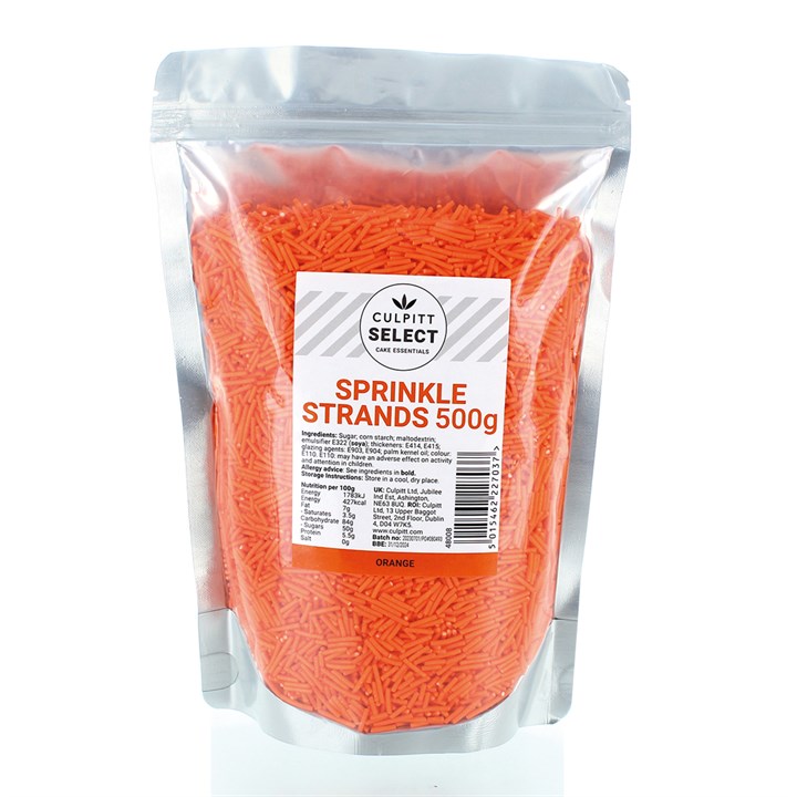 500g Culpitt Select Sprinkle Strands - Orange