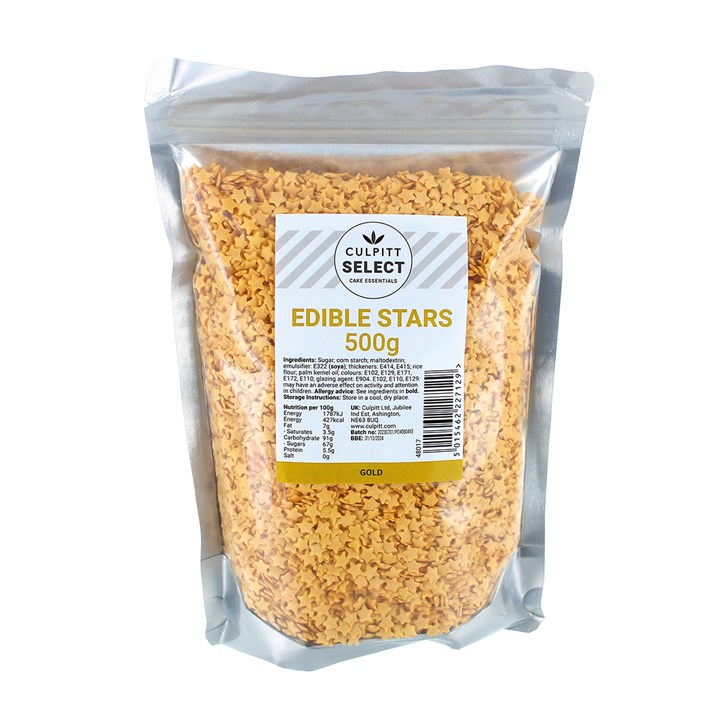 500g Culpitt Select Edible Stars - Gold