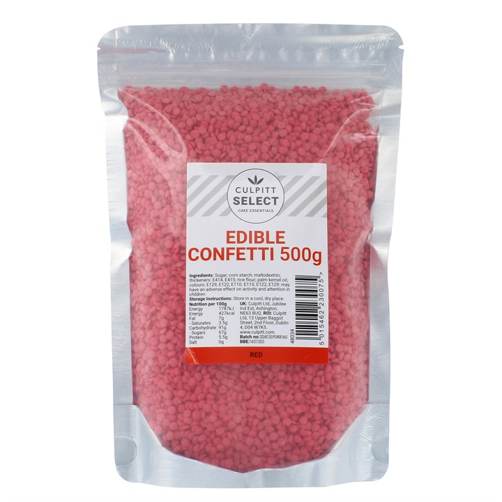 500g Culpitt Select Edible Confetti - Red