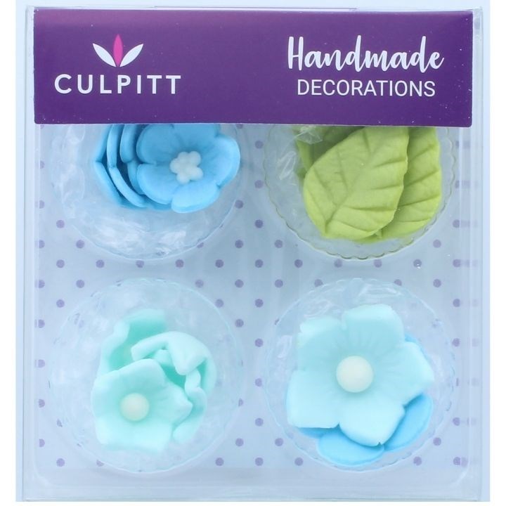 Culpitt Blue Flower and Leaves - 16 pieces-single