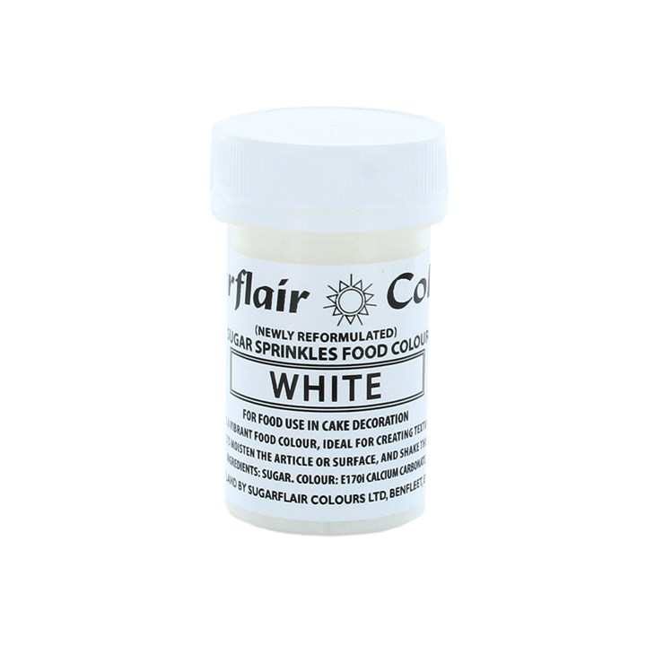 Sugarflair White Sugar Sprinkles - 20g - E171 Free