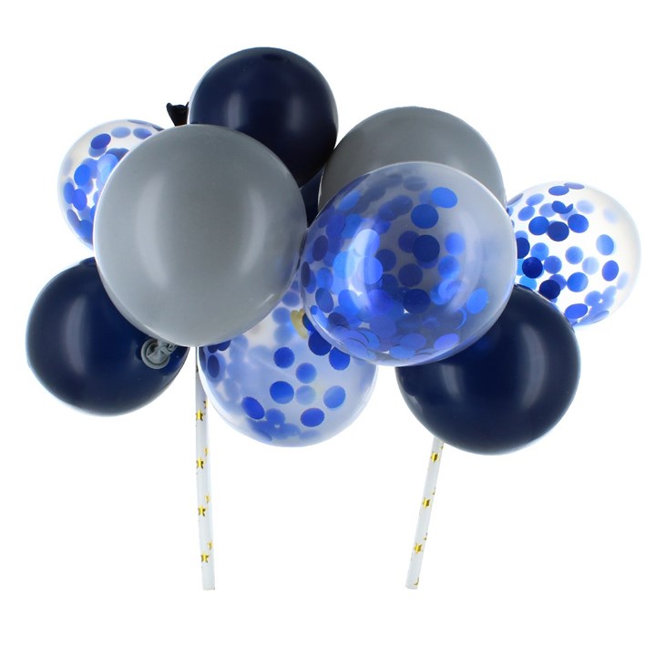Blue & Silver Balloon Cloud Cake Topper
