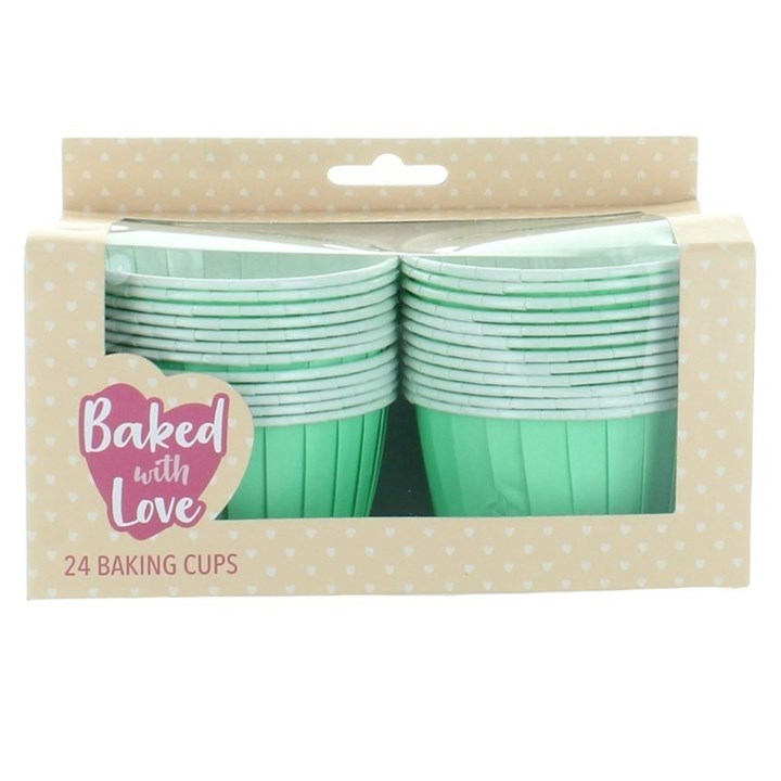 24 Aqua Baking Cups - 60mm - single pack