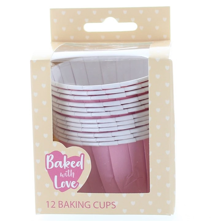 Baked with Love Pink Baking Cups - Pack of 12