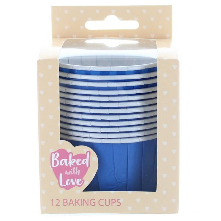 Baked with Love Blue Baking Cups - Pack of 12