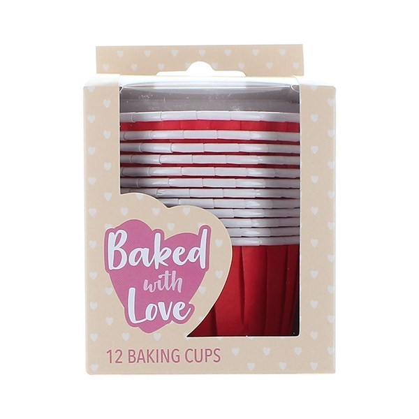 Baked With Love Red Baking Cups - Pack of 12