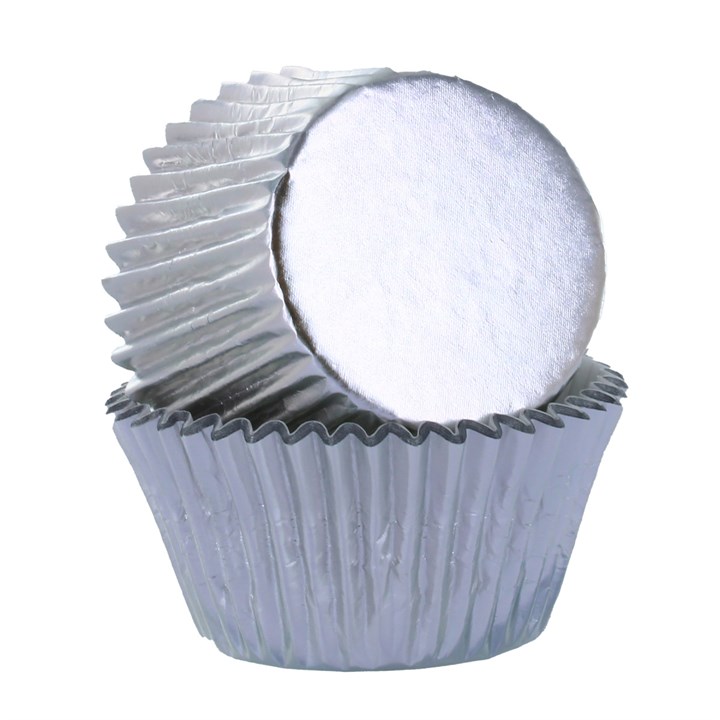 Baked With Love Silver Foil Baking Cases - Pack of 50