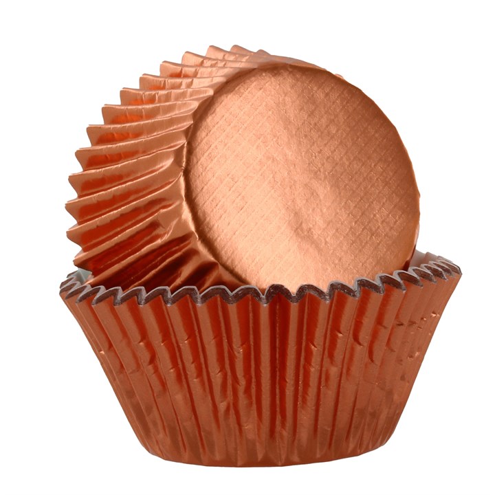 Baked with Love Rose Gold Foil Baking Cases - 50 pack