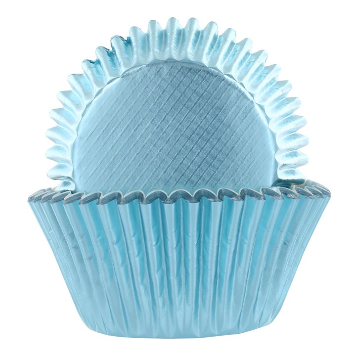 Baked with Love Ice Blue Foil Baking Cases - 50 pack