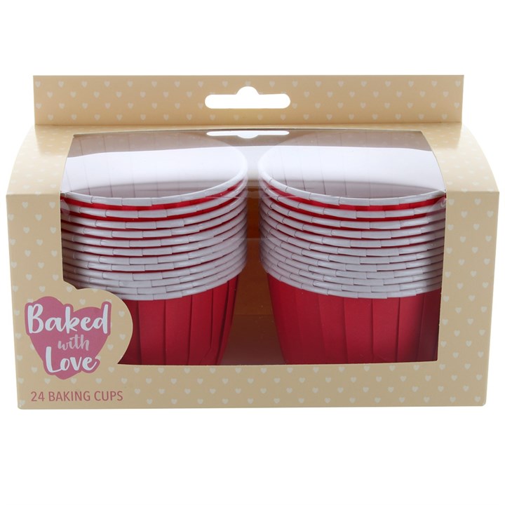 Baked With Love Red Baking Cups - Pack Of 24