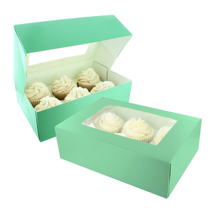 Baked With Love Brights Cupcake Boxes Twin Pack - Jade
