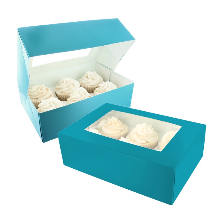 Baked With Love Brights Cupcake Boxes Twin Pack - Teal