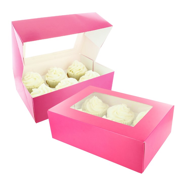 Baked With Love Brights Cupcake Boxes Twin Pack - Pink