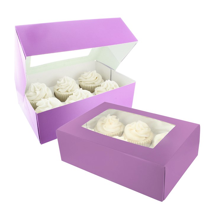 Baked With Love Brights Cupcake Boxes Twin Pack - Purple