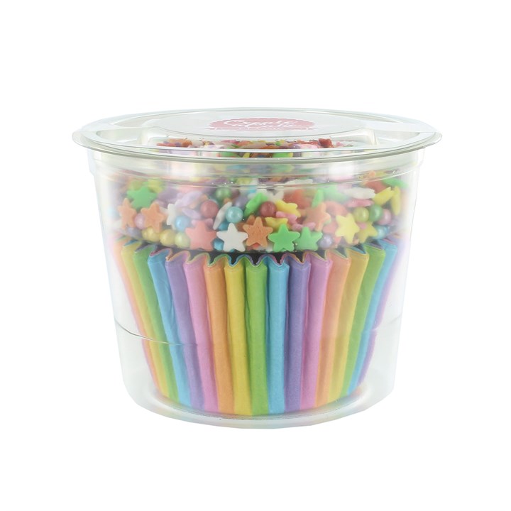 25 Rainbow Baking Cases & Sprinkle Pod