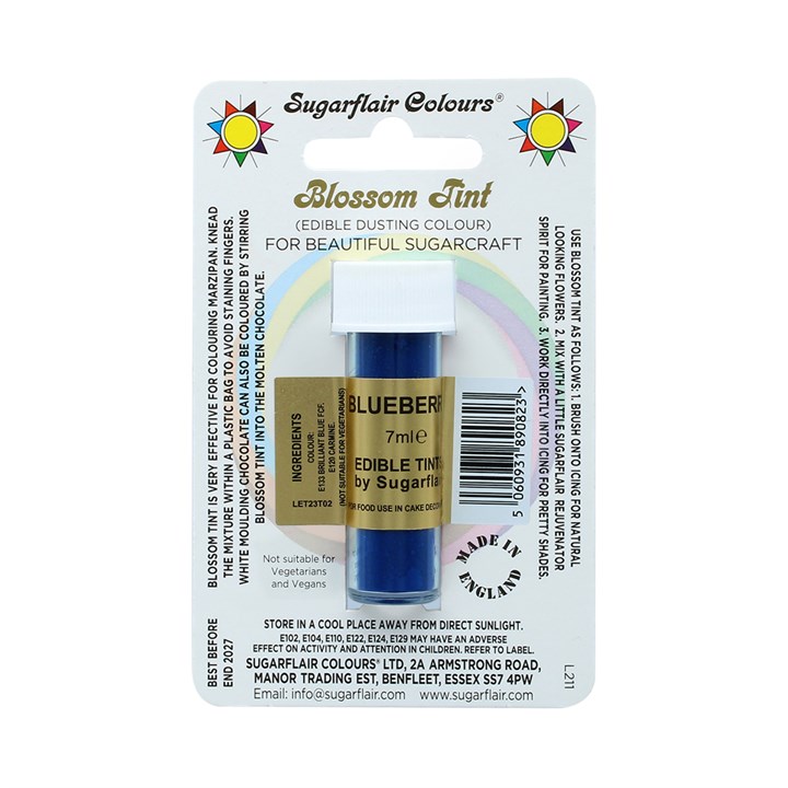 Sugarflair Blossom Tint Dusting Colours Blueberry 7ml