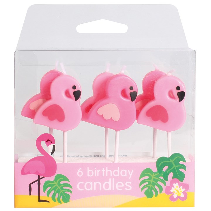 Flamingo Cake Candles - Pack of 6