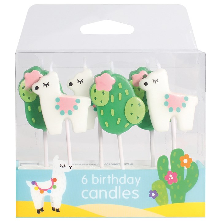 Llama Cake Candles - Pack of 6