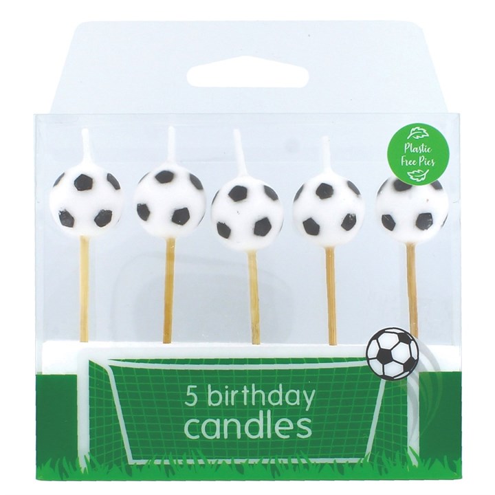 Football Cake Candles - Pack of 6