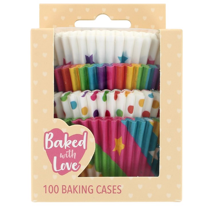 Baked with Love Rainbow Baking Cases - Pack of 100