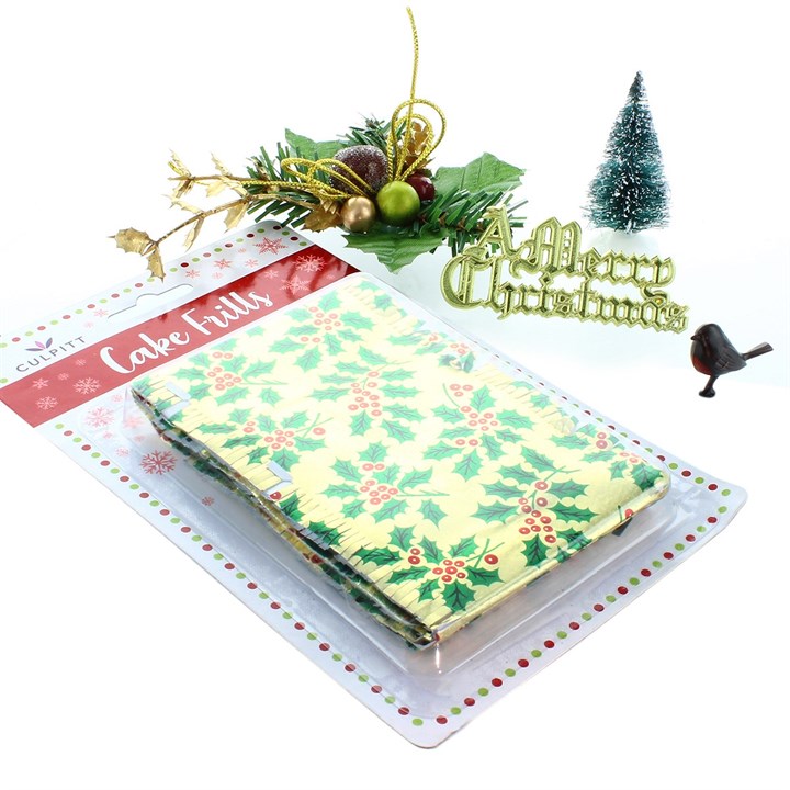 Classic Gold Christmas Cake Decoration Kit, 5 Piece Set