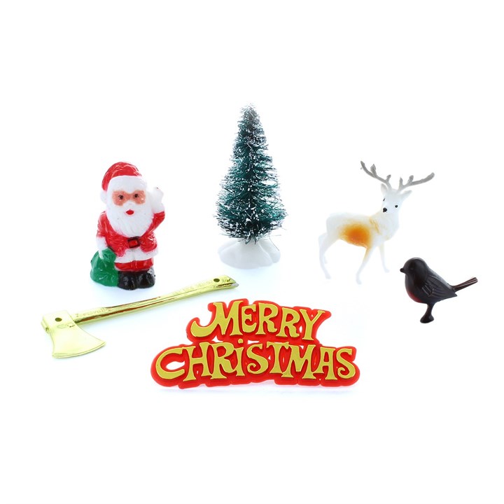 Christmas Woodland Cake Decoration Kit, 6 Piece Set