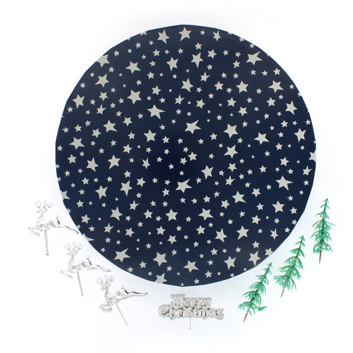 Christmas Cake Board & Decoration Set - Leaping Deer