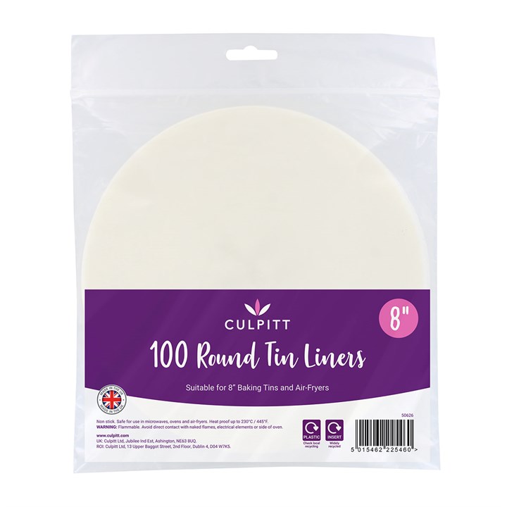 Culpitt 8" Round Cake Tin Liner, 100