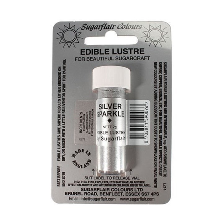 Sugarflair Lustre Dusting Colour - Silver Sparkle