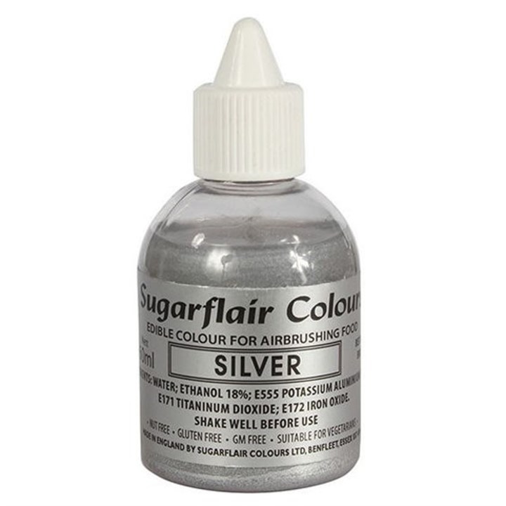 Sugarflair Airbrush Colour - Silver - 60ml