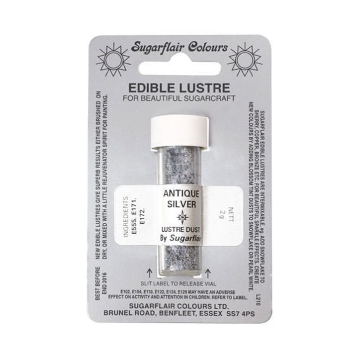 Sugarflair Lustre Dusting Colour - Antique Silver
