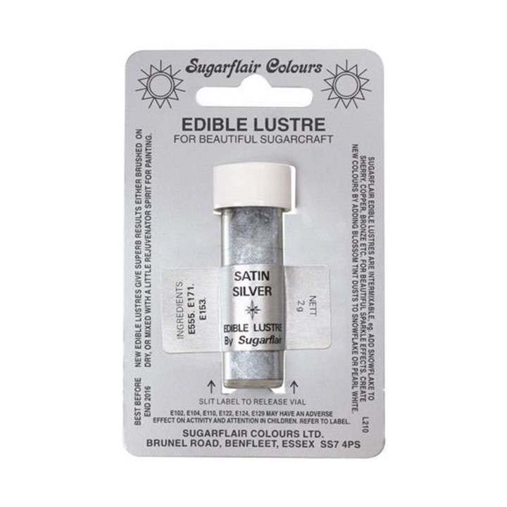 Sugarflair Lustre Dusting Colour - Satin Silver