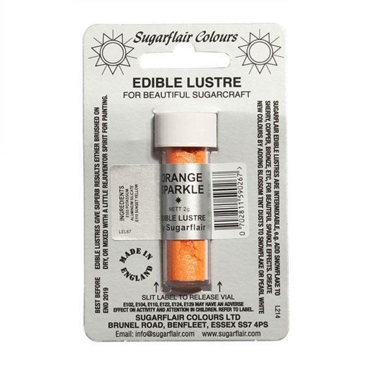Sugarflair Lustre Dusting Colour - Orange Sparkle